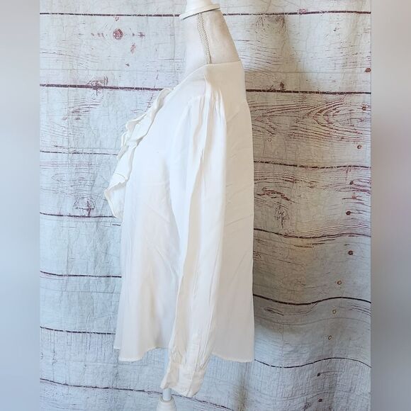 Sundance Eloquence Ruffle Front Blouse Size Large - Picture 3 of 6